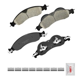 Fraxle Front Ceramic Brake Pads Set with Hardware For 2007 2008 2009 Ford Expedition, Lincoln Navigator Replacement