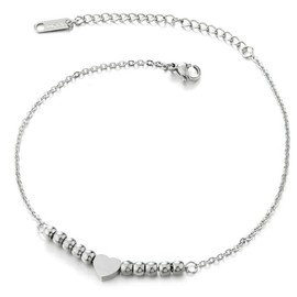 Kim Johanson Honey* Women's Stainless Steel Anklet in Silver with a Strong Lobster Clasp Including Jewellery Bag, Stainless Steel