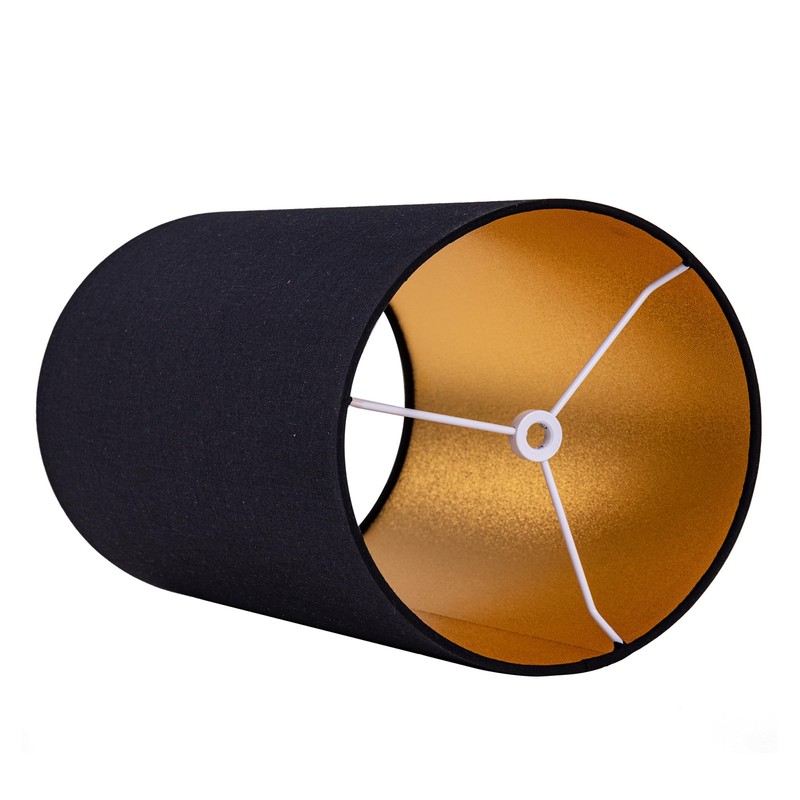 Wellmet BlackGold 6"x 6"x10" Lampshade, No Assembly Required, Classic Modern