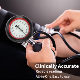 Luanerl Manual Blood Pressure Monitor, Professional Sphygmomanometer with Adult Cuff 8"-17", Black