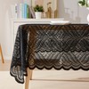 LinenZone Rectangular Lace Tablecloth with Leaves Design. Each Black Tablecloth