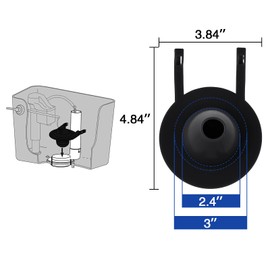 Universal Toilet Flapper Replacement Fit for American Standard Kohler Toto Gerber Toilet Stopper,2 Inch Toilet Tank Flapper,Adjustable Solid Frame Design Toilet Replacement,Water Saving(Black)