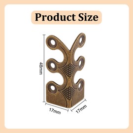 DELORIGIN 6Pcs Brass Corner Protectors Vintage Metal Wall Decorative Corner Protector Skirting Baseboard Corner Covers Dust Corners for Tirm Furniture Walls Wood Box Edge Clear Frames Protect (Bronze)