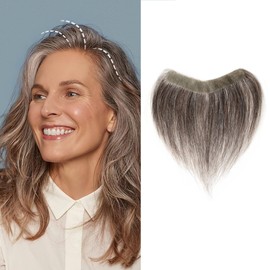 Meiverah Frontal Hairpiece for Women Cinnamon Sugar 30% S Hair Extension Hairline Loss Straight Tape in Human Hair Toppers Replacement Toupee (0.78"x6.3", 6", Cinnamon Sugar 30% S)