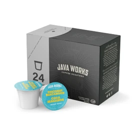 Java Works Coffee - Coconut Macaroon Flavoured Coffee Single Serve Capsules | Compatible with Keurig K-Cup Brewers | 24 count