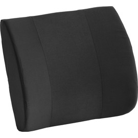 NOVA Medical Products Lumbar Back Cushion, Contoured Back Support Pillow for Office Chair and Car, Removable & Washable Cover, Color: Black (2667BK-R)