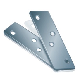 Metal Brackets Flat Straight Brace Plates Plate (Pack of 10 pcs) Bracket with Fixing Screws for Wood Furniture Desk Table Shelf Repair - Heavy Duty - Bright Zinc Plated Steel - Length: 100 mm