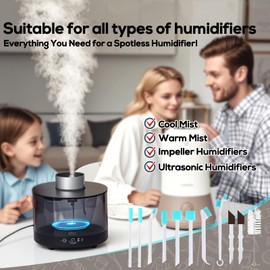 XANGNIER 11 Pcs Humidifier Cleaner Brush Set – Small Detail Cleaning Brushes for Crevices, Gaps, Corners, Keyboard, Bottle, Tiles, and Tight Spaces – Household & Travel Cleaning Tools