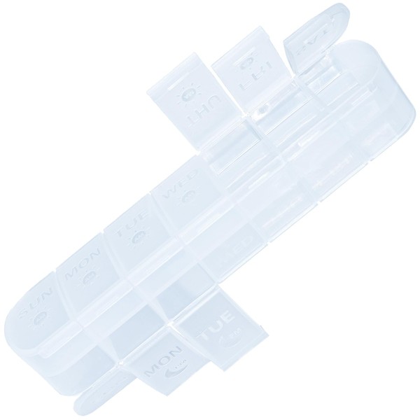 Weekly Pill Organizer 2 Times a Day, Travel Medicine Pill
