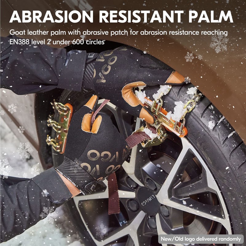Vgo...… Winter Work Gloves Waterproof in Goat Leather, Cold Weather