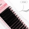 NATUHANA Round Eyelash Extensions 0.12mm D Curl Russian Single Lash