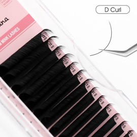 NATUHANA Round Eyelash Extensions 0.12mm D Curl Russian Single Lash 8-15mm Mixed Tray Professional Lash Supplies,Classic Individual Lash Extensions 16Rows/Case Matte Black (black;0.12 D, 8-15 MIX)