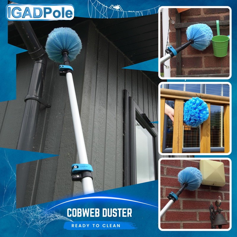 IGADPole 17 FT Water-Fed Washing Kit with Soap-Dispenser, Brush, 10″