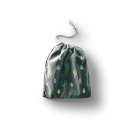 Bonamaison Printed Cotton Bags with Drawstring, Shopping Bag, Bag, Fabric Bag, Vegetable Bag, Reusable, Environmentally Friendly, Multipurpose, Foldable, Size: 20 x 30 cm