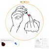 Crafmanoe Hand Embroidery Starter Kit for Beginners Adults, Counted Stamped