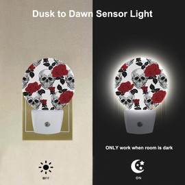 EKOBLA Eiffel Tower Night Light France Paris Landmark Black White Vintage Night Lights Plug into Wall Energy Saving Round LED Lamp Auto on/Off for Living Room Bedroom