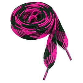 Thick Fat Shoelaces for Sneakers, Boots and Shoes By Ti Shoe Laces - Chose Your Colors (Black/Hot Pink)