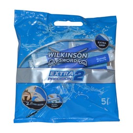 Wilkinson Sword Extra Precision 2 Disposable Razors, 5 Count (Same As Schick Slim Twin Disposables) (Pack of 2)