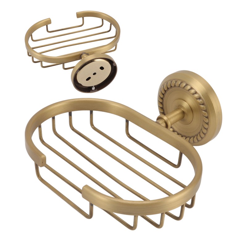 Soap Dish Wall Mounted Twisted Pattern Soap Holder Copper Stainless