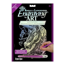 Royal & Langnickel Glow In The Dark Engraving Art A4 Size Unicorns Designed Painting Set