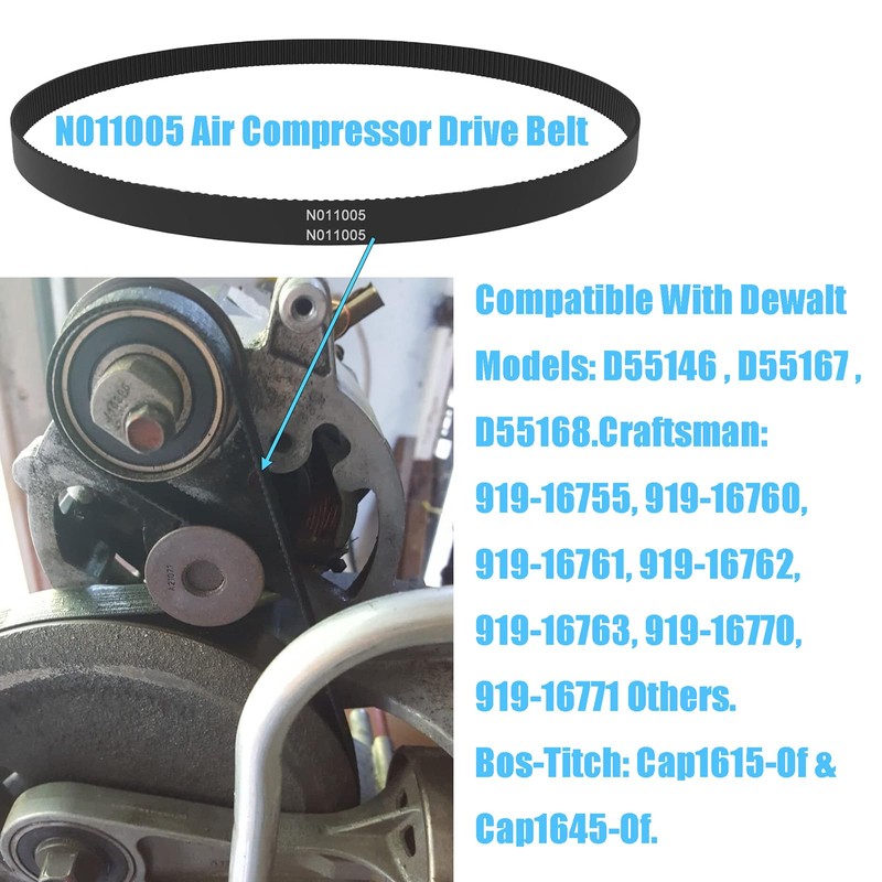 N011005 A12210 Air Compressor Drive Belt Fits for Dewalt Porter
