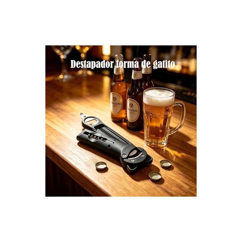 GUIBELL Destapador Multifuncional, Abridor para Frascos y Tapas Variadas