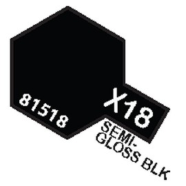 Tamiya 81518 Acrylic Mini X-18 Semi Gloss Black