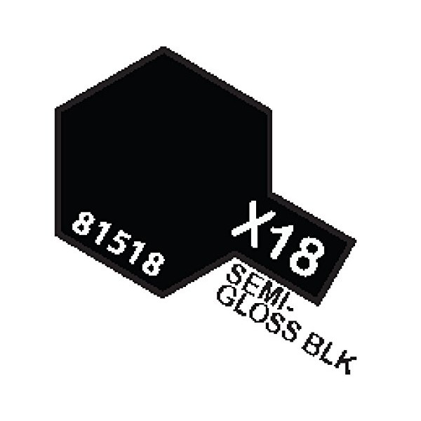 Tamiya 81518 Acrylic Mini X-18 Semi Gloss Black