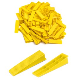 Tile Leveling System Wedges, 300pcs Reusable Tile Leveler Wedges for 1/8",1/12",1/16", 1/32" Spacers and Tile Leveling System Clips, Tile Leveler Tools for Wall/Floor Tile & Stone Installation(Yellow)