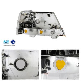 AKKON - Fits 1998-2000 Ford Ranger Chrome Headlights w/Corner Lamp Amber Signal Pair Driver+Passenger 98 99 00