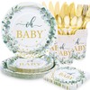 Gudvilla 140PCS Sage Green Baby Shower Decorations for Boy, Baby