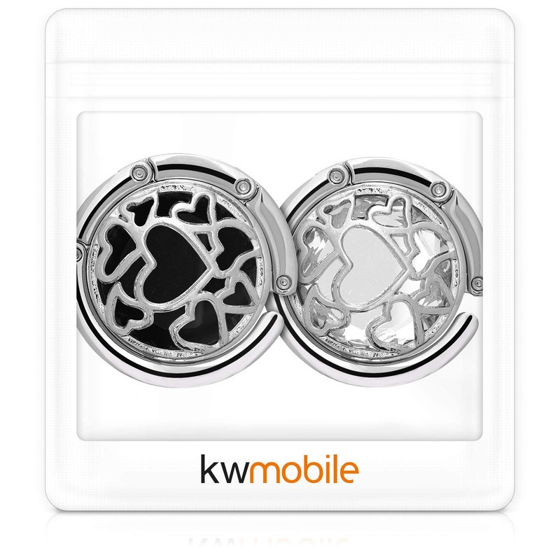 kwmobile 2 x Table Handbag Holder Hook - Foldable Non-Slip