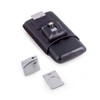 Executive C243B Black Leather 3 Piece Cigar Case Holder with