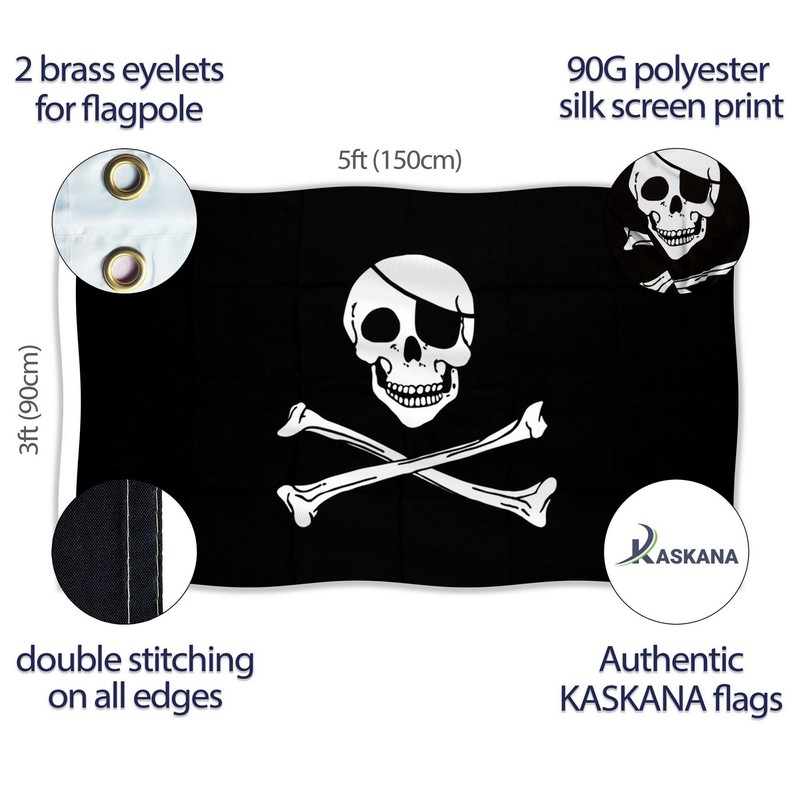 Pirate Flag – Jolly Roger Flag - Double-sided Print –