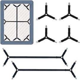 Correas de Sábana de Cama, Sujetadores para Sábanas, Ligas Elásticas de Triángulo, Clips de Sábana Ajustables para Sábana Perfectamente Ajustada, para Sábana Bajera Fundas de Colchón Sofá