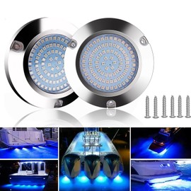 90led Boat Marine Led Underwater Lights,Stainless Steel IP68 Waterproof Surface Mount, for Stern Interior Navigation Deck Courtesy Night Fishing Cruise Ships Yachts Boats Sailboat Pontoon Transom
