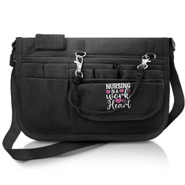 ASA TECHMED Small Nurse Utility Bag – Durable Medical Storage Bag with Zippered Pockets, Ergonomic Handles, Organizational Dividers, Professional Black