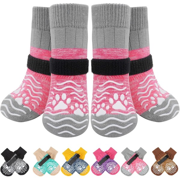 PUPTECK 2 Pairs of Dog Socks Non-Slip Dog Shoes Paw