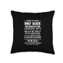 Gift for Wife My Freaking Awesome Wife Husband Throw Pillow, 16x16, Multicolor
