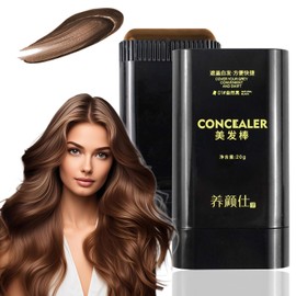 2-in-1 Instant Hair Dye Pen, Hairline Shading Stick, Highly Pigmented Hair Root Concealer, Waterproof and Sweatproof Hair Dye Pen, Tool for Grey Hair (Brown)