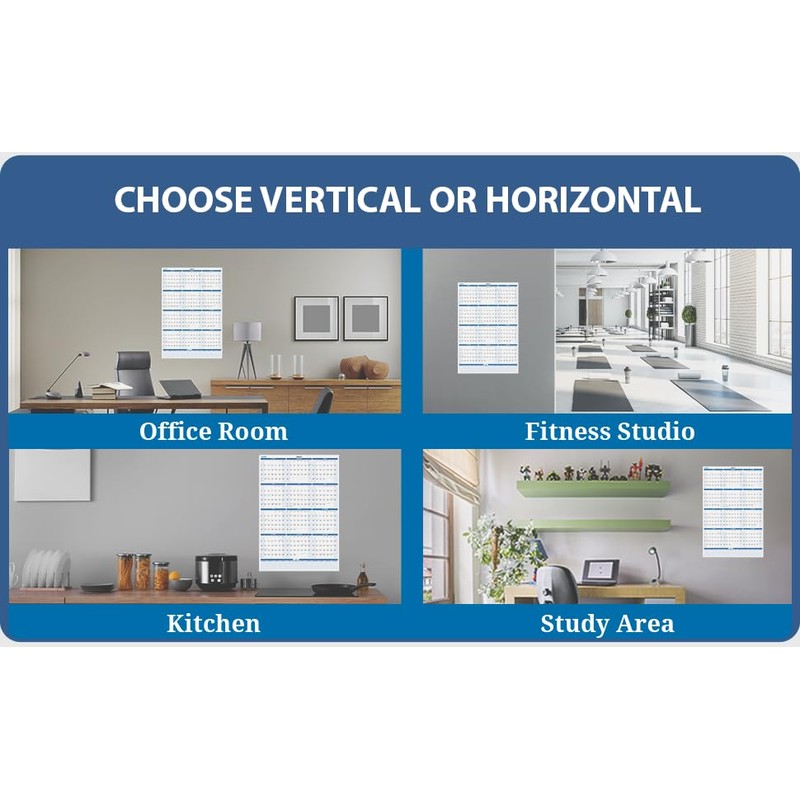 2027 Vertical Premium Dry-Erasable Wall Calendar 48" x 32" with