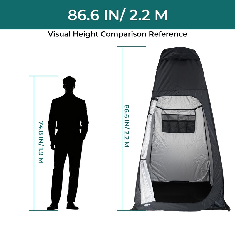 Portable Camping Shower Kit: 7ft Tent, 6000mAh Pump, 1500W Heater