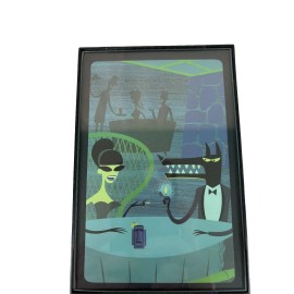 Shag Josh Agle Brunette Beauty in Peacock Chair Framed Art Card Pop Tiki Mug