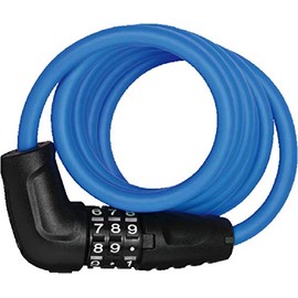 ABUS Star 4508C/150 Spiral Cable Lock - Combination Lock Made of 8 mm Thick Coiled Cable - ABUS Security Level 2 - Blue