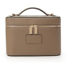 HiTotes - Bolsa de maquillaje para mujer, bolsa de cosméticos de piel, bolsa de viaje para artículos de aseo portátil, organizador de maquillaje, Caqu