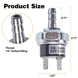 180-225 PSI Air Compressor Pressure Power Switch,Small Pressure Switches,Micro Pressure Power Switch Compatible with D55146 Type 8 4.5 Gallon D55168 D55167 - AB-9063290