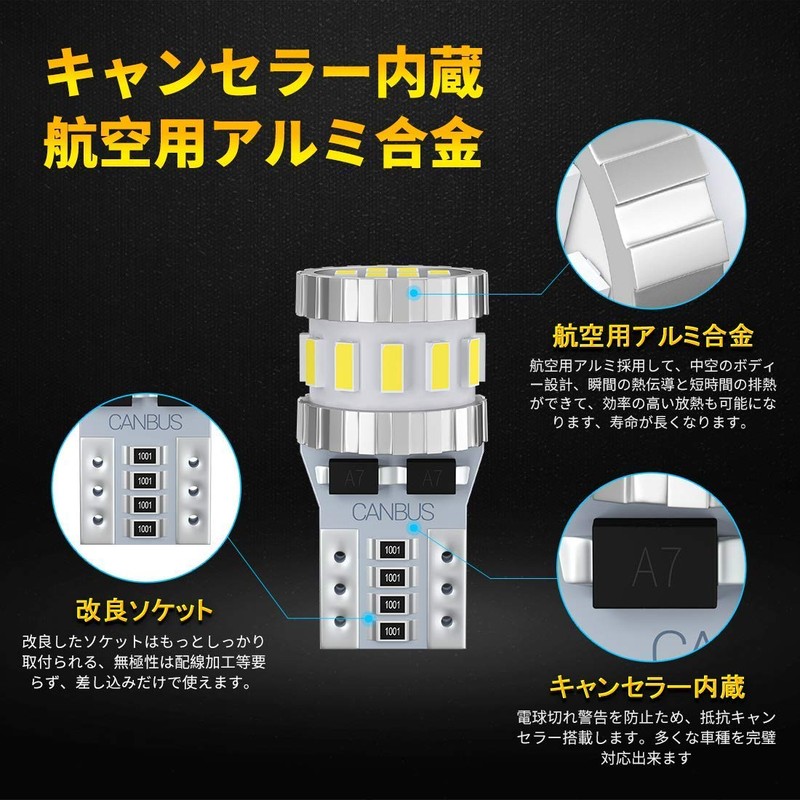 BORDAN T10 LED White Explosive Light with Built-in Canceller Position