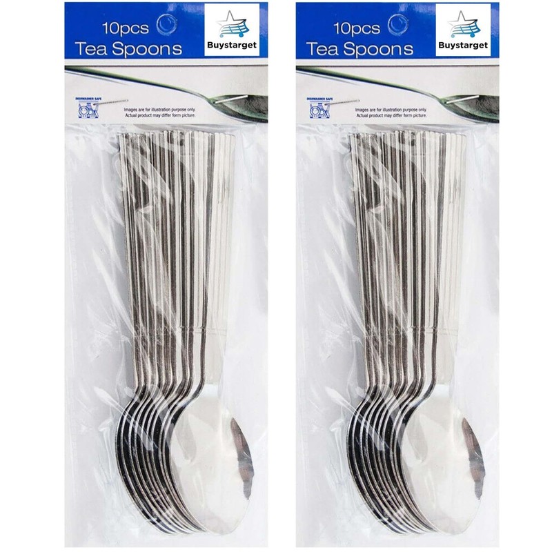 Buystarget 20pcs Teaspoons Set Stainless Steel Tea Spoons Food Grade