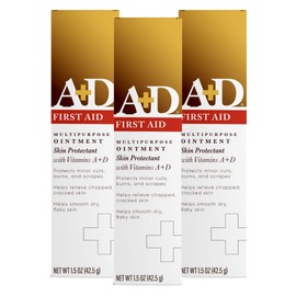 A+D First Aid Ointment, Multipurpose Dry Skin Moisturizer and Skin Protectant, 1.5 Oz (Pack of 3)