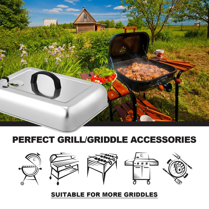13 x 9.75Inch Cheese Melting Domes, HaSteeL Rectangular Basting Steam